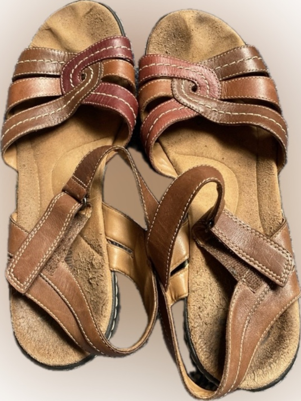 Clarks Women’s Delana Varro Brown and Tan Strappy Sandals size 10M
